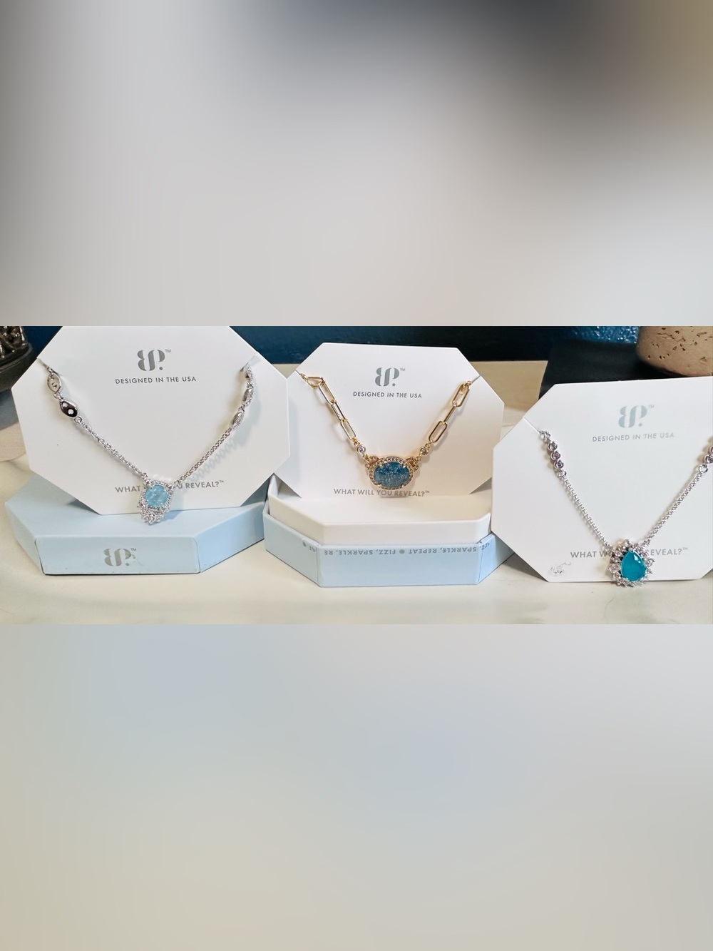 ✨Bomb Party OG Necklace Lot of 3 Rhodium & Gold Plating